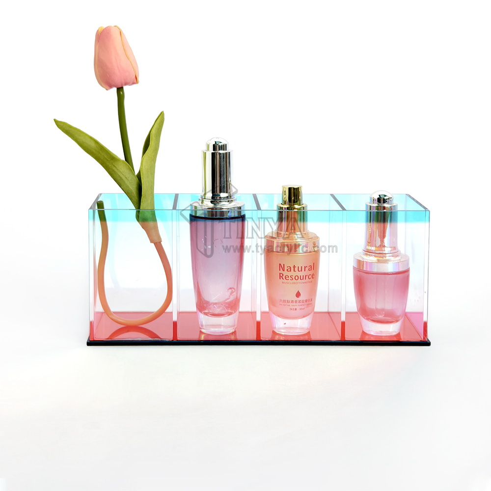 帶隔板的炫彩亞克力化妝品收納盒