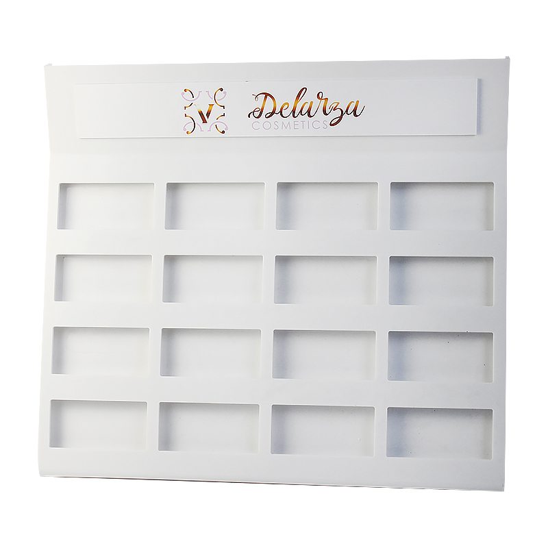 亞克力睫毛展示架 深圳工廠定制瓷白亞克力16對假睫毛展示道具