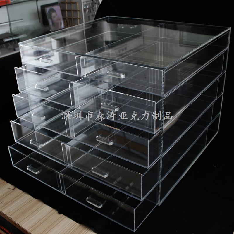 五層雙拉透明亞克力收納盒